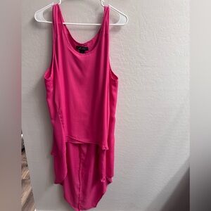 Pink Sleeveless High-Low Top